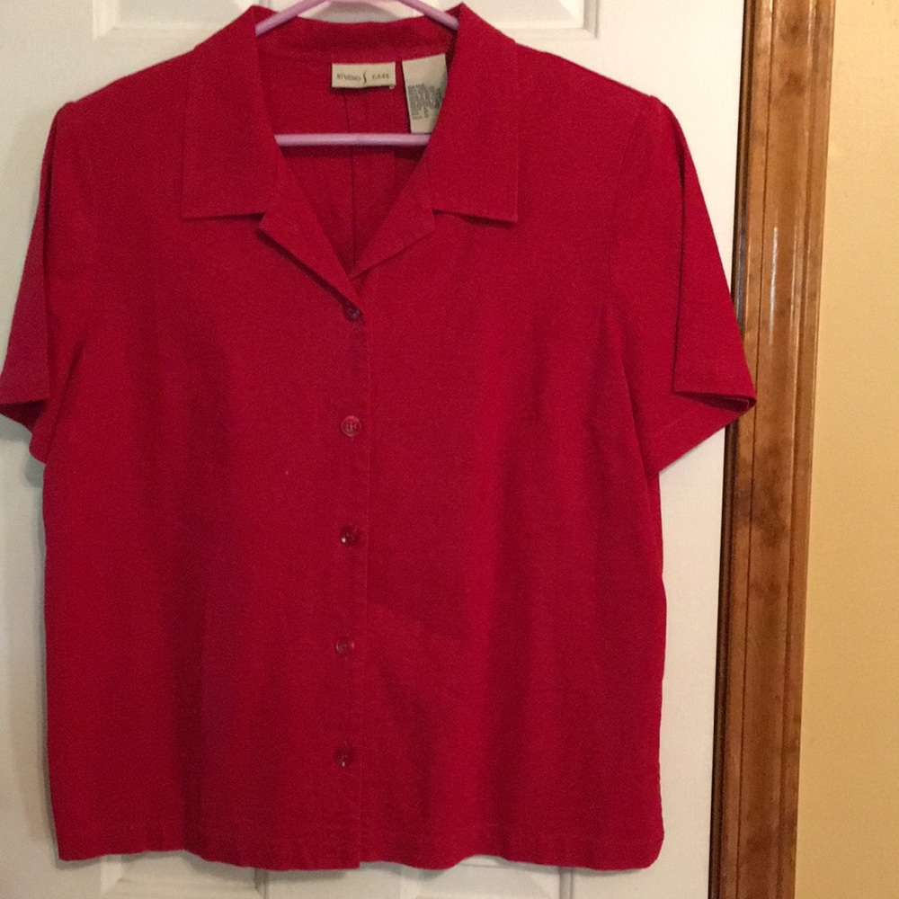 Studio Ease Red Short Sleeved Blouse